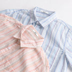 Camisa casual para hombre de manga corta lino a rayas - Hugo