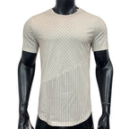 Camiseta para hombre de manga corta canalé fino estilo entallado - Thiago