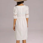 Vestido algodón con manga tres cuartos - Carmona