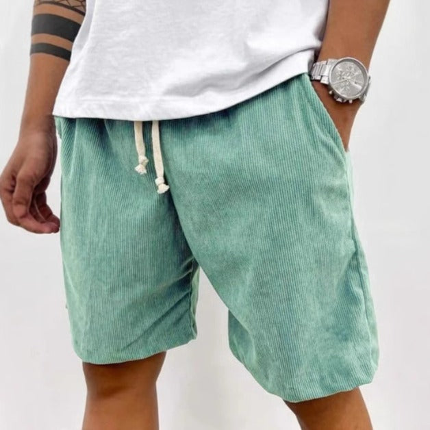 Pantalones cortos hombre pana casual tiro medio relajado - Eland