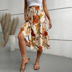 Falda midi estampada con vuelo - Amelise