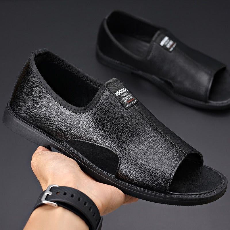 Sandalias para hombre de cuero sintético diseño cerrado transpirable - Jacinto