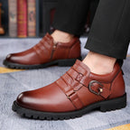 Zapatos elegantes para hombre de cuero sintético con hebilla lateral - Octavio