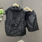 Conjunto chaleco sin mangas hombre capucha ligera estilo utilitario - Pedro