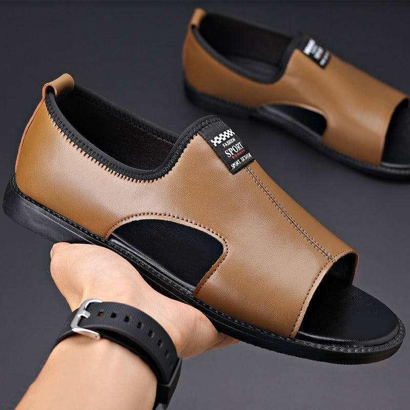 Sandalias para hombre de cuero sintético diseño cerrado transpirable - Jacinto