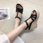 Sandalias plataforma yute con tiras cruzadas - Liora