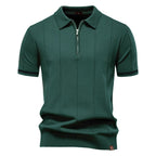 Polo para hombre de punto manga corta cremallera clásico - Baptiste