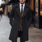 Abrigo hombre elegante lana corte cruzado - Russell