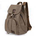 Mochila para mujer de lona resistente diseño vintage con bolsillos - Thérèse