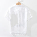 Camisa para hombre de manga corta lino estampado abstracto - Alain