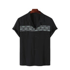 Camisa casual para hombre de manga corta con bordado geométrico - Sven