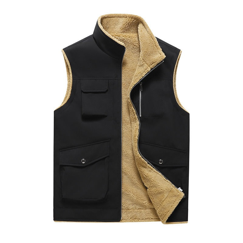Chaleco hombre forro polar multibolsillos estilo outdoor - Owen