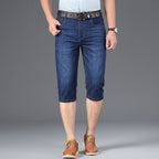 Bermudas para hombre de mezclilla elástica corte recto estilo casual - Raul