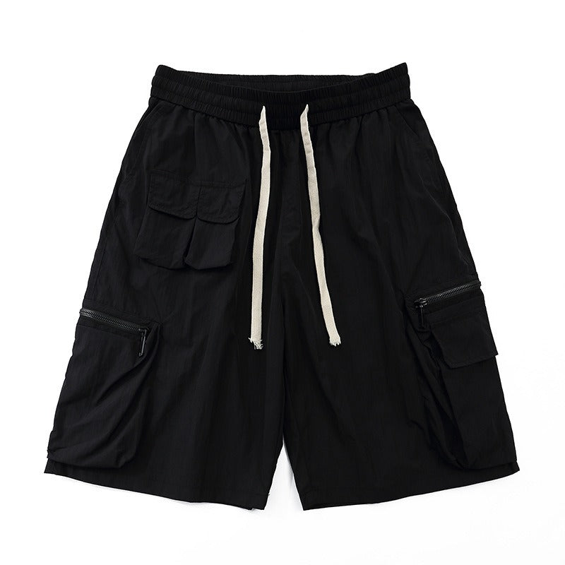 Pantalones cortos para mujer de bolsillos grandes con cremalleras estilo casual - Fey