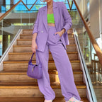 Conjunto pantalón mujer estilo blazer pernera ancha - Venecia