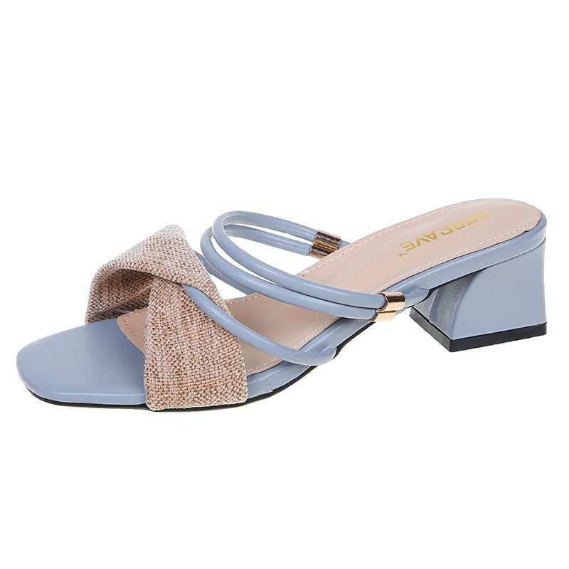 Sandalias tacón para mujer de tiras finas estilo minimalista - Noelia