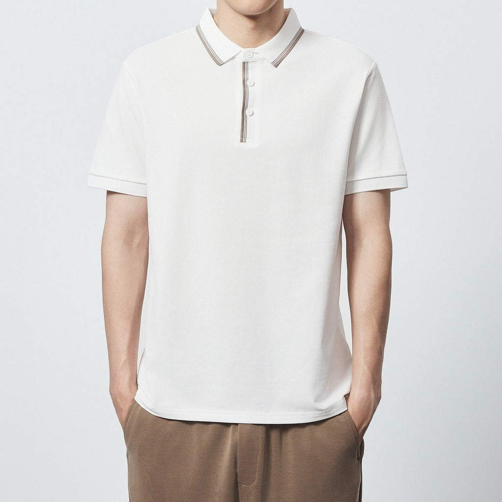 Polo para hombre de algodón peinado detalle contraste - Enzo