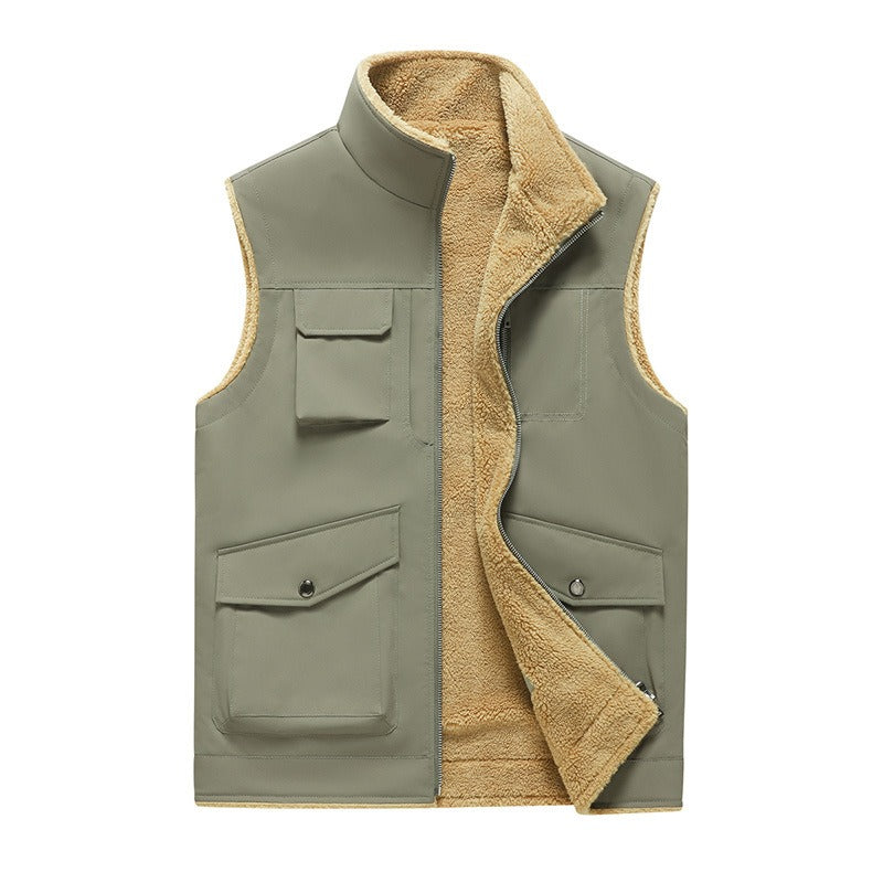 Chaleco hombre forro polar multibolsillos estilo outdoor - Owen