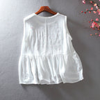 Blusa sin mangas bordado floral bohemio - Alondra