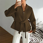 Chaqueta envolvente con cinturon para mujer - Bitia