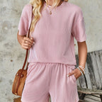 Conjunto verano para mujer canalé corto estilo relajado - Nereyda
