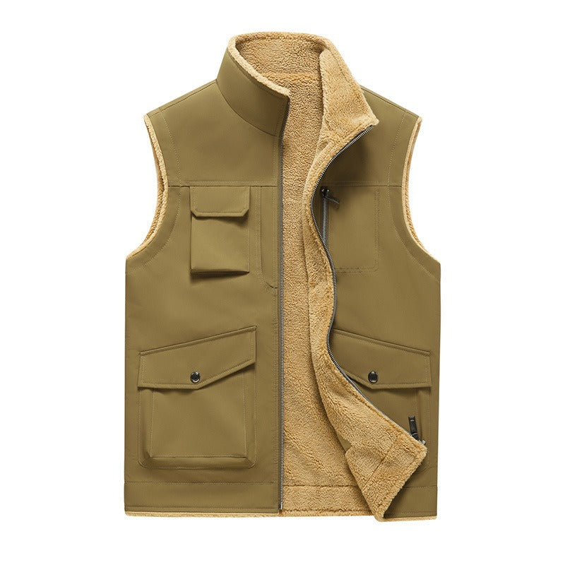 Chaleco hombre forro polar multibolsillos estilo outdoor - Owen