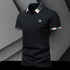 Camiseta polo para hombre de punto con textura geométrica y manga larga - Joan