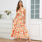 Vestido largo mujer floral cruzado estilo vaporoso - Zulma