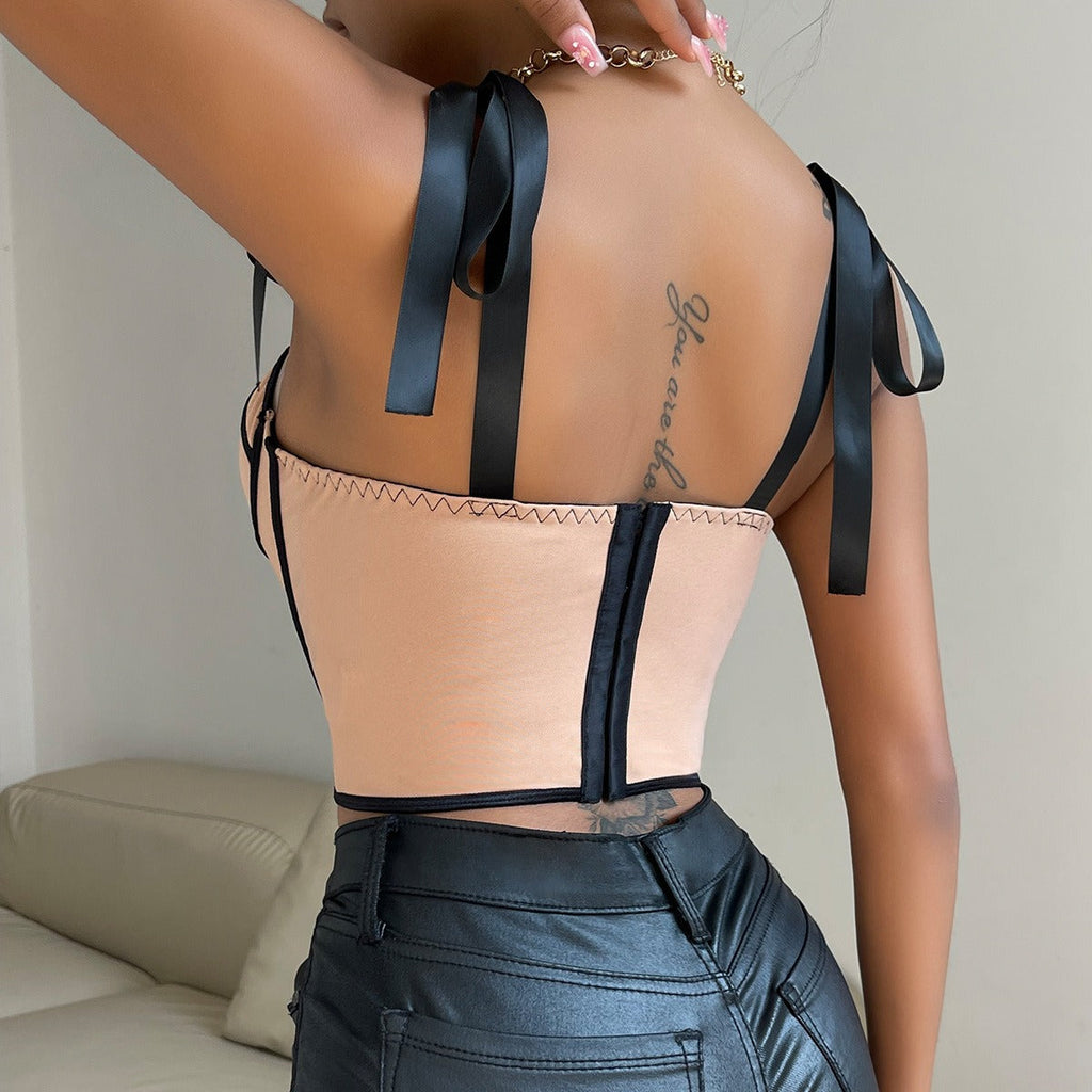 Top corsé mujer sin mangas tul transparente - Mallela