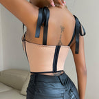 Top corsé mujer sin mangas tul transparente - Mallela