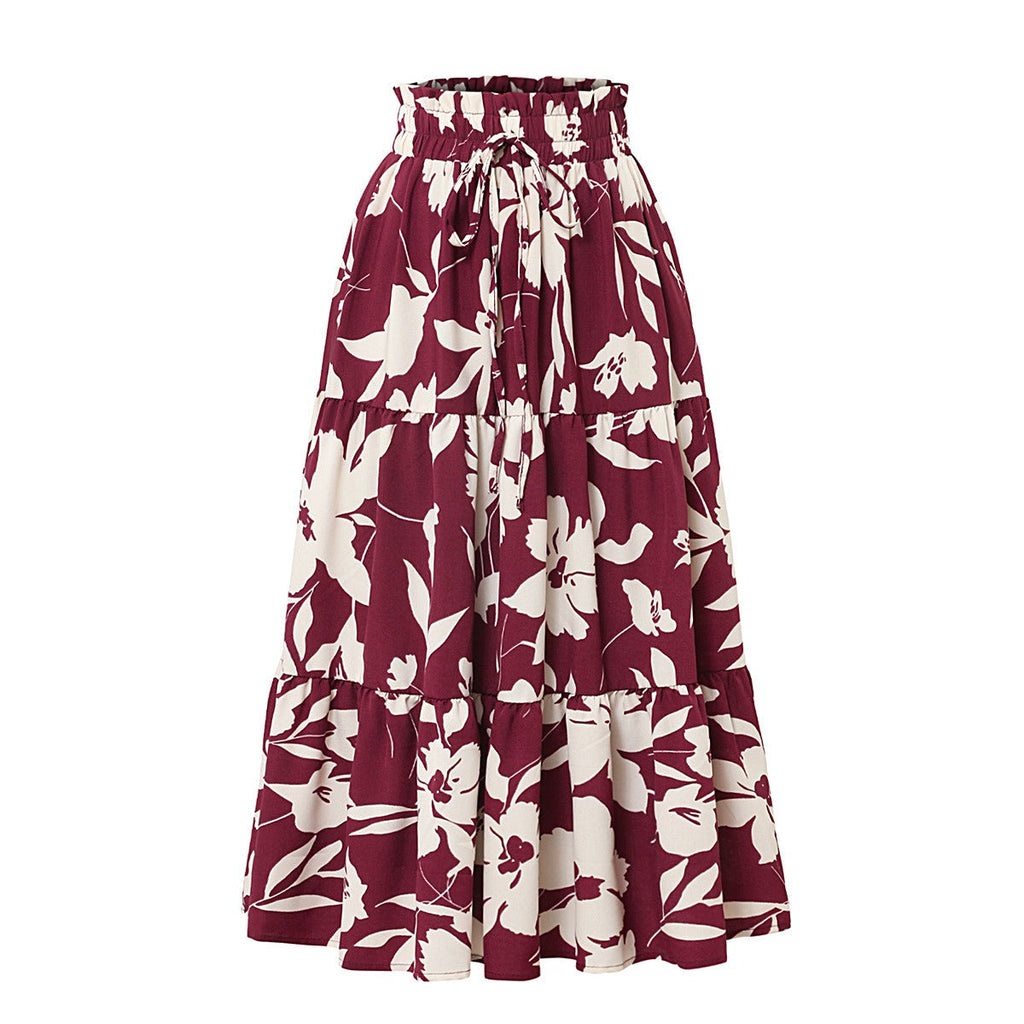 Falda midi para mujer de estampado floral diseño plisado - Camila