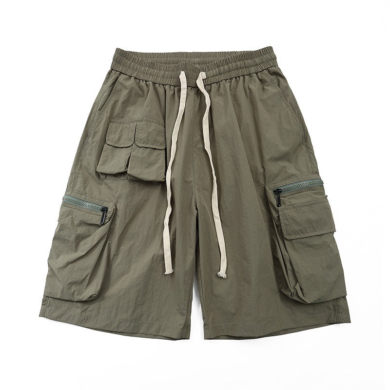 Pantalones cortos para mujer de bolsillos grandes con cremalleras estilo casual - Fey
