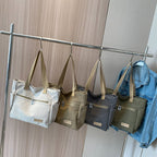 Bolso de Hombro de Lona Resistente Bolsillos Exteriores - Eliane