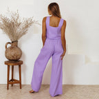 Conjunto de tirantes para mujer de lino estilo holgado - Martina