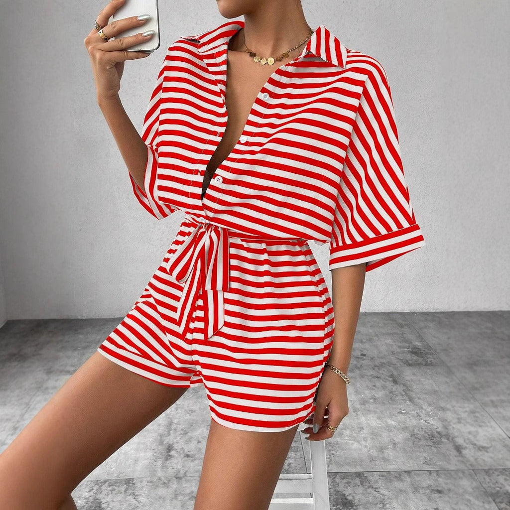 Mono corto camisero rayas horizontales - Brisa