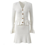 Vestido de punto con botones joya - Mireille