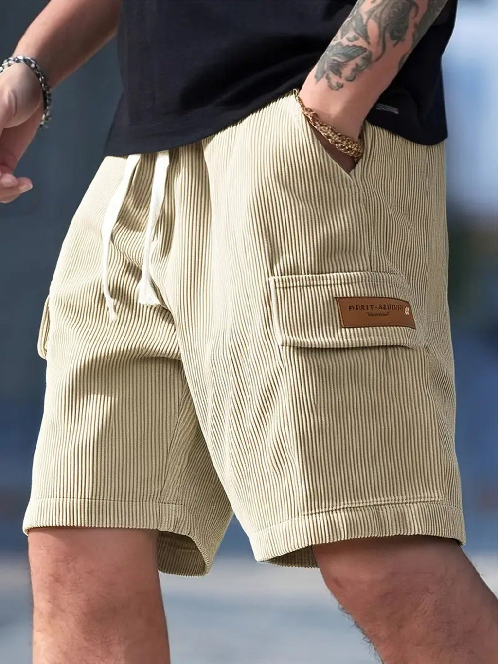 Bermuda hombre algodón acanalado estilo urbano - Camus