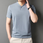 Camiseta para hombre de algodón elástico cuello mao - Adrien
