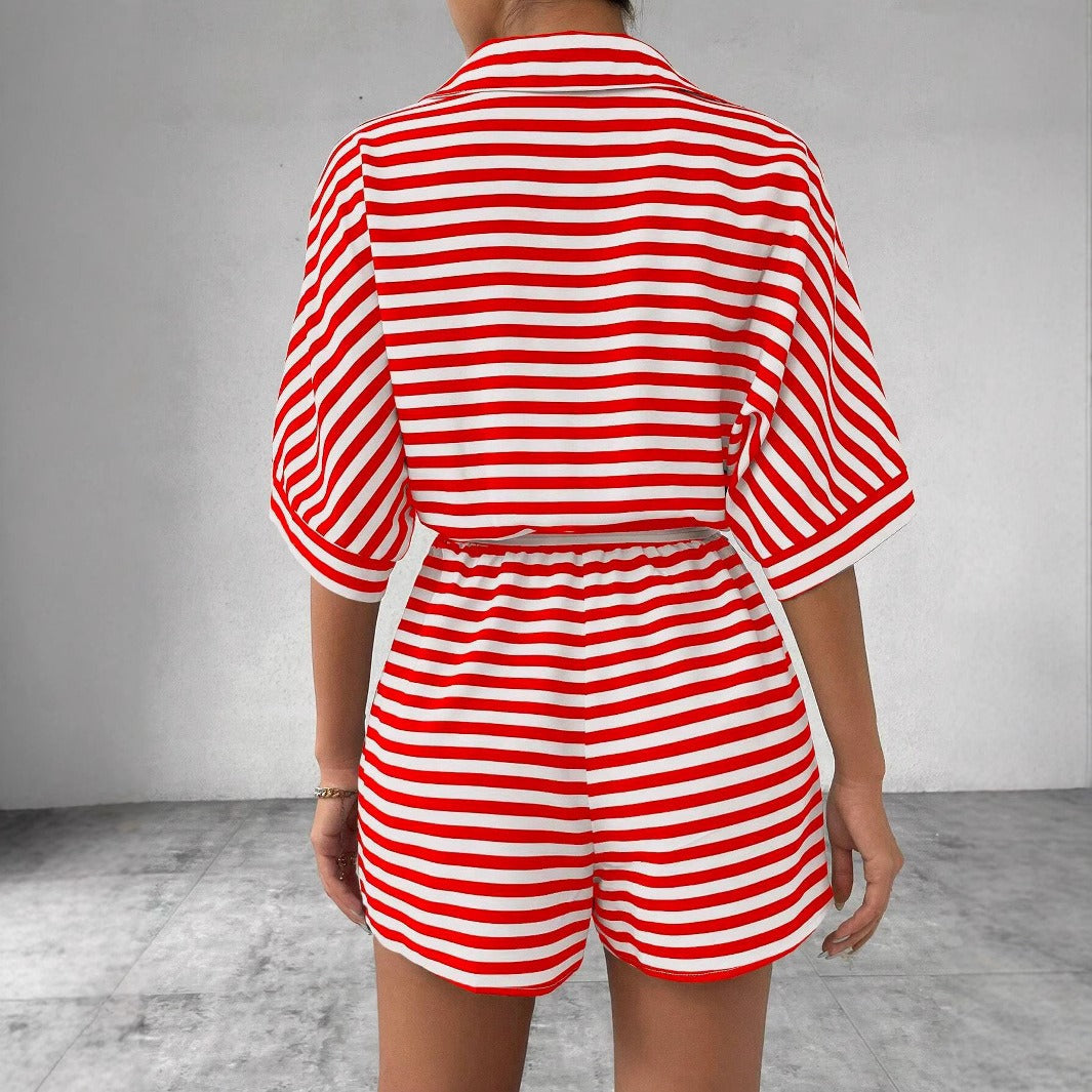 Mono corto camisero rayas horizontales - Brisa