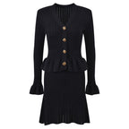Vestido de punto con botones joya - Mireille