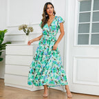Vestido largo mujer floral cruzado estilo vaporoso - Zulma