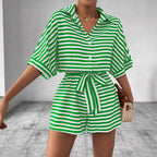 Mono corto camisero rayas horizontales - Brisa
