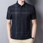 Polo de hombre en punto técnico con diseño a cuadros - André