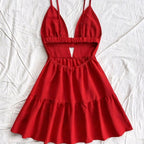 Vestido  corto mujer tirantes estilo animal print plisado - Enara