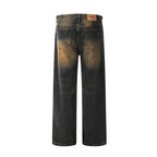 Jeans para hombre denim lavado efecto desgastado con corte recto - Lennart