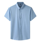 Camisa para hombre de poliéster elástico con manga corta - Lauro