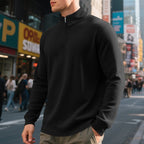 Jersey hombre cuello medio cremallera textura waffle - Taren