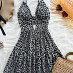 Vestido  corto mujer tirantes estilo animal print plisado - Enara
