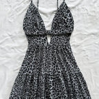 Vestido  corto mujer tirantes estilo animal print plisado - Enara
