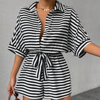 Mono corto camisero rayas horizontales - Brisa